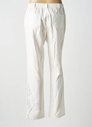 Pantalon droit fermeture zippée sous rabat boutonné taille normale blanc MERI & ESCA femme