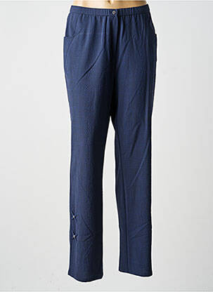 Pantalon droit stretch taille normale bleu FRANCE RIVOIRE femme