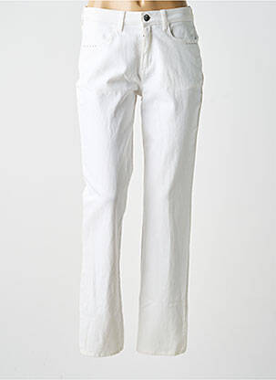 Pantalon droit stretch taille normale blanc GUY DUBOUIS femme