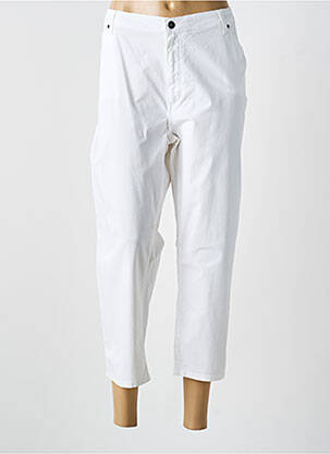 Pantacourt coupe droite taille normale blanc IMPULSION femme
