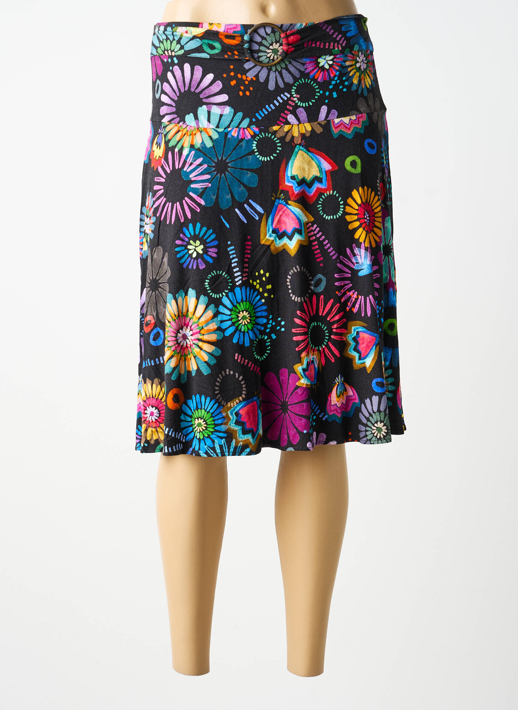Jupe mi-longue stretch noir MERI & ESCA femme