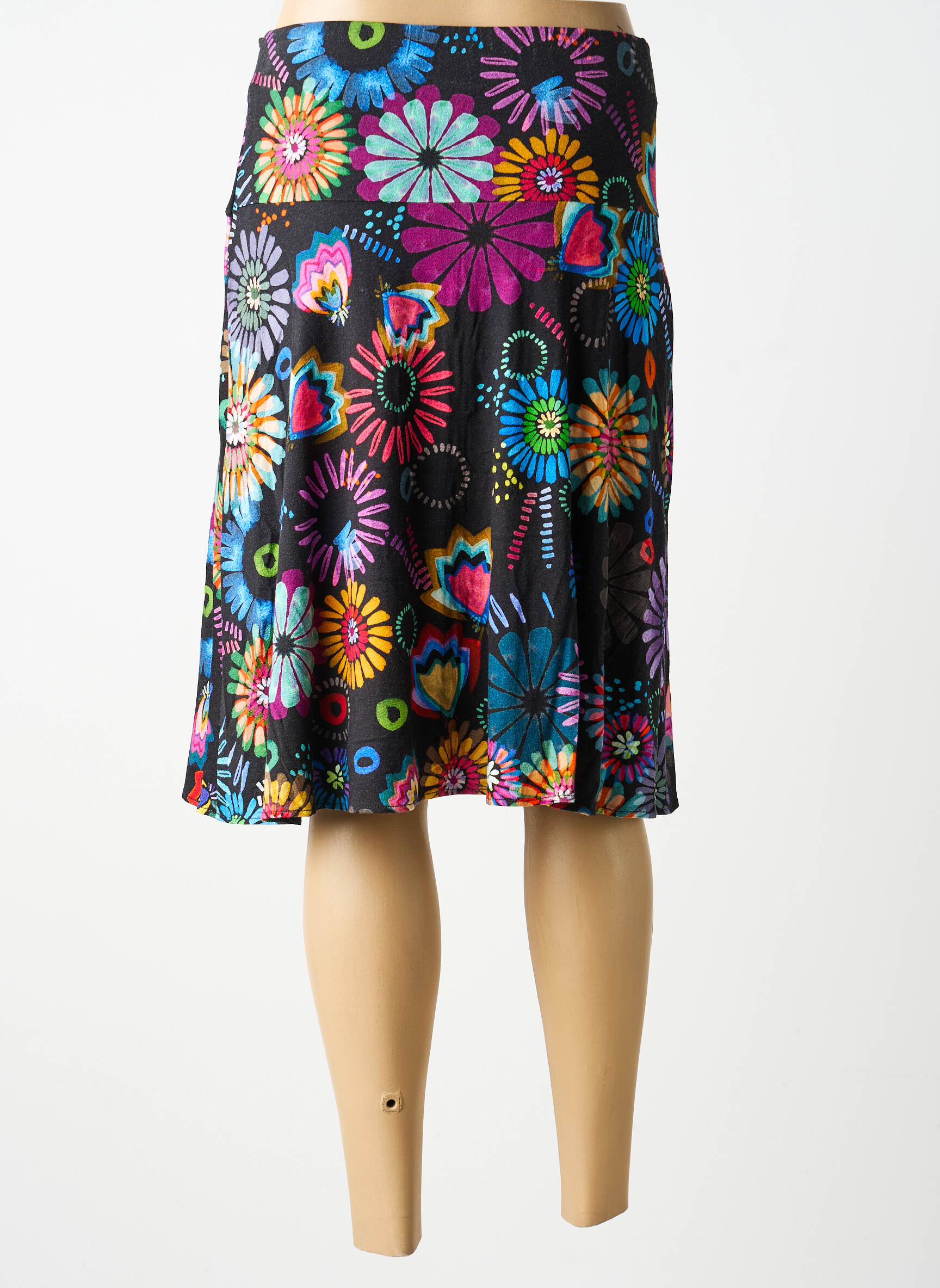 Jupe mi-longue stretch noir MERI & ESCA femme