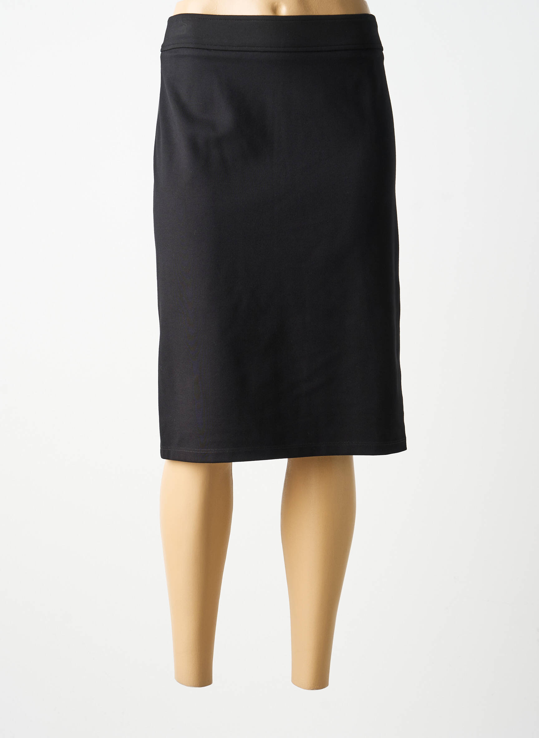 Jupe mi-longue stretch noir GUY DUBOUIS femme