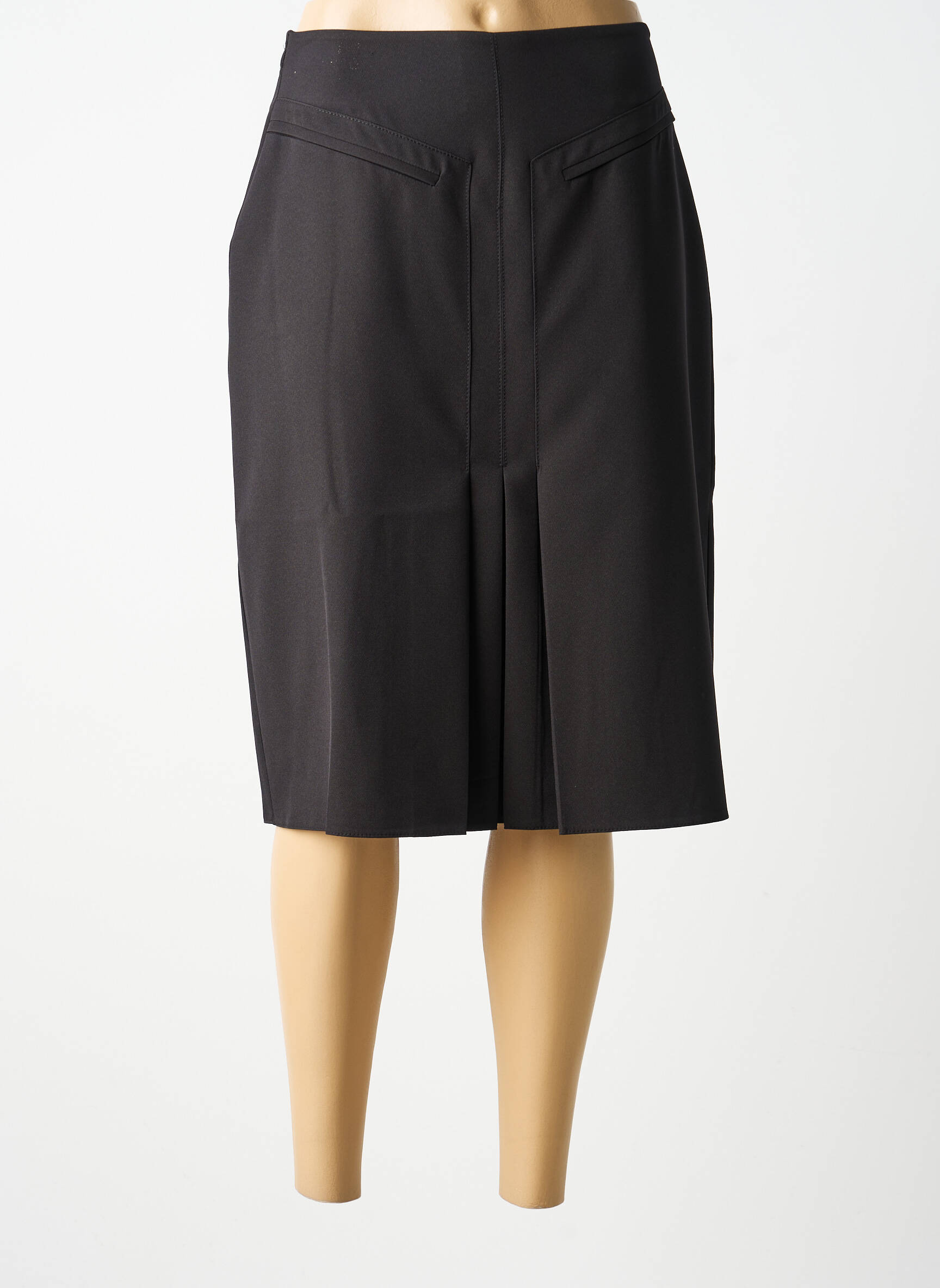 Jupe mi-longue stretch noir GUY DUBOUIS femme