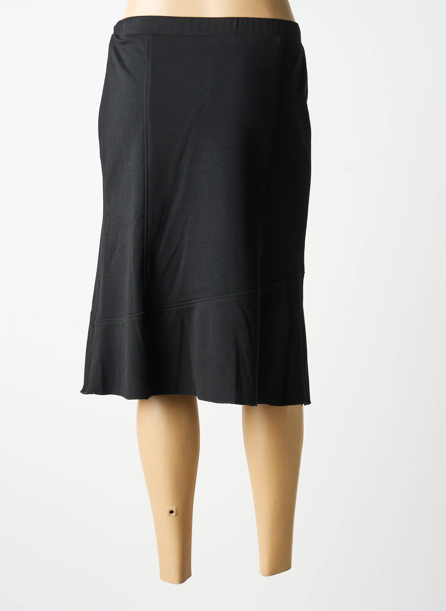 Jupe mi-longue stretch noir GUY DUBOUIS femme