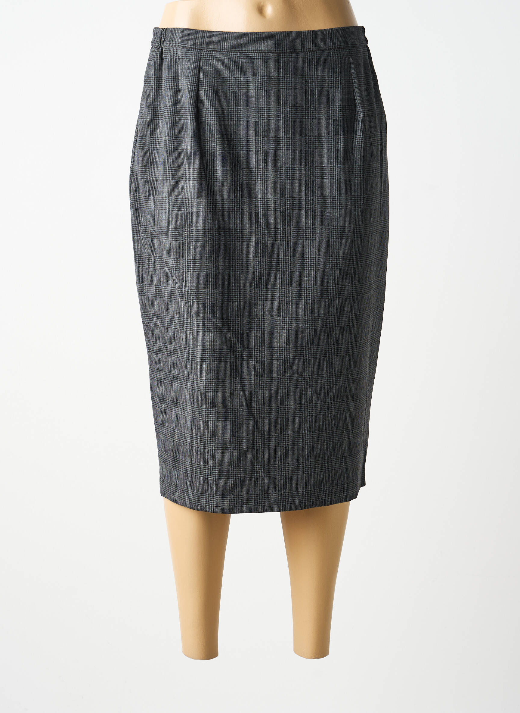 Jupe mi-longue stretch gris FRANCE RIVOIRE femme