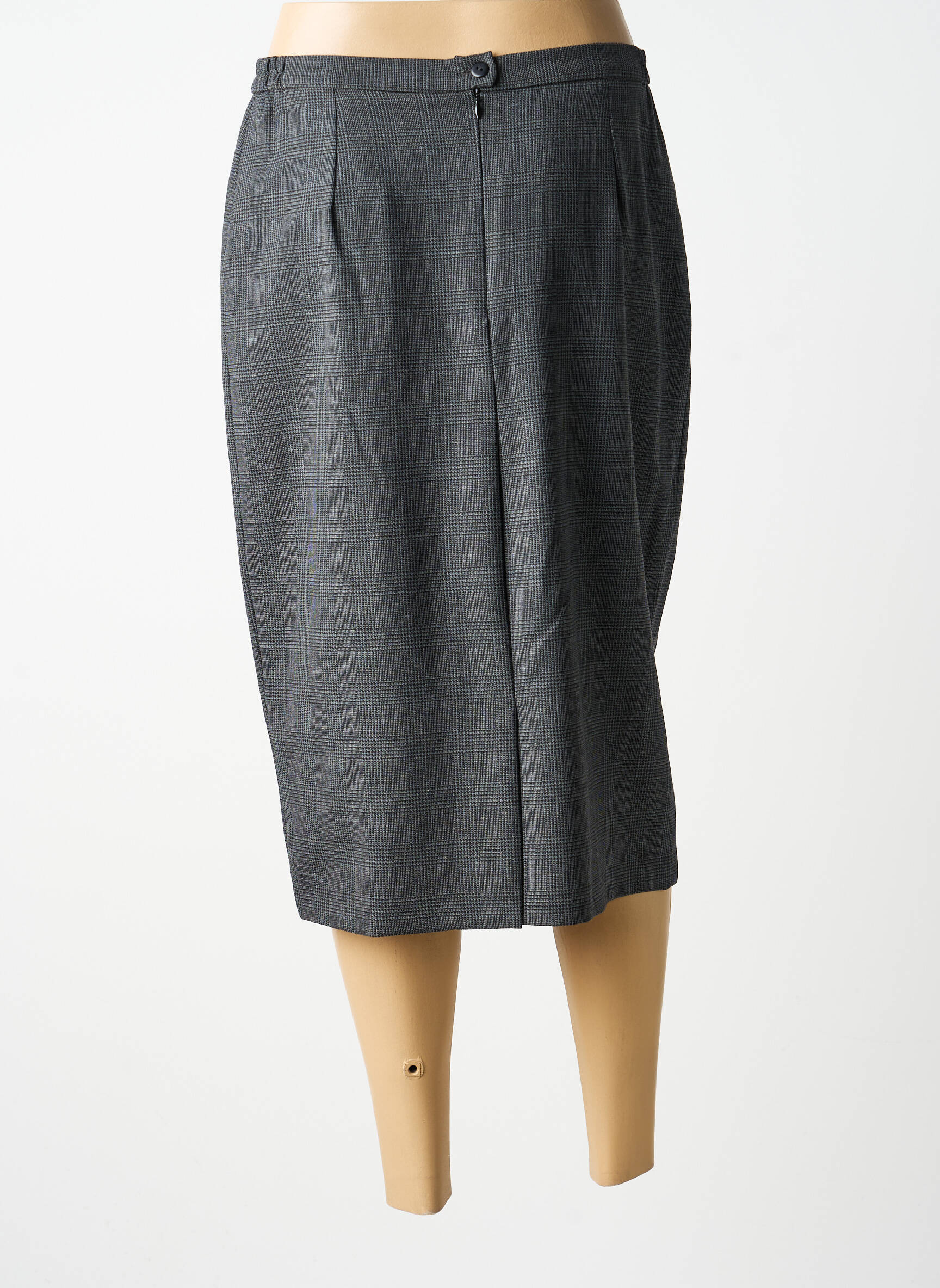 Jupe mi-longue stretch gris FRANCE RIVOIRE femme