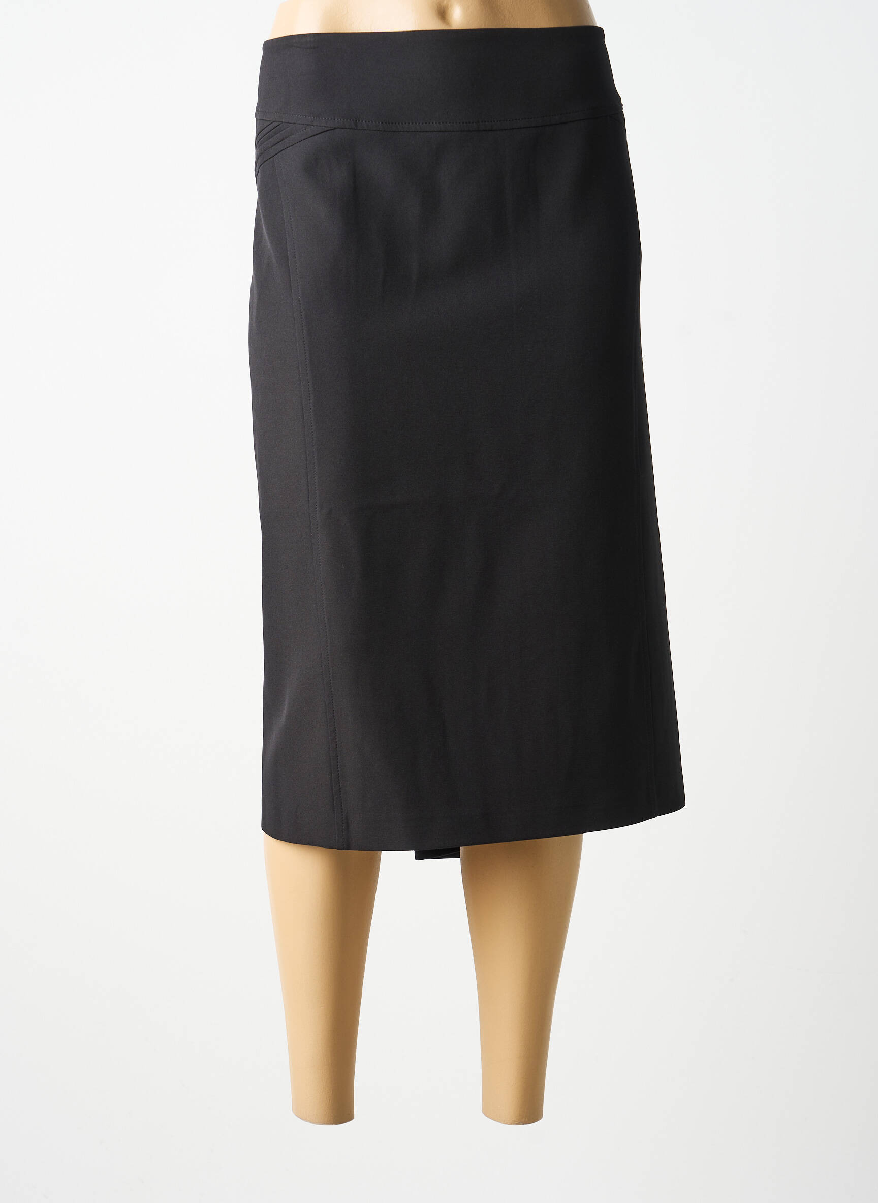Jupe mi-longue stretch noir GUY DUBOUIS femme