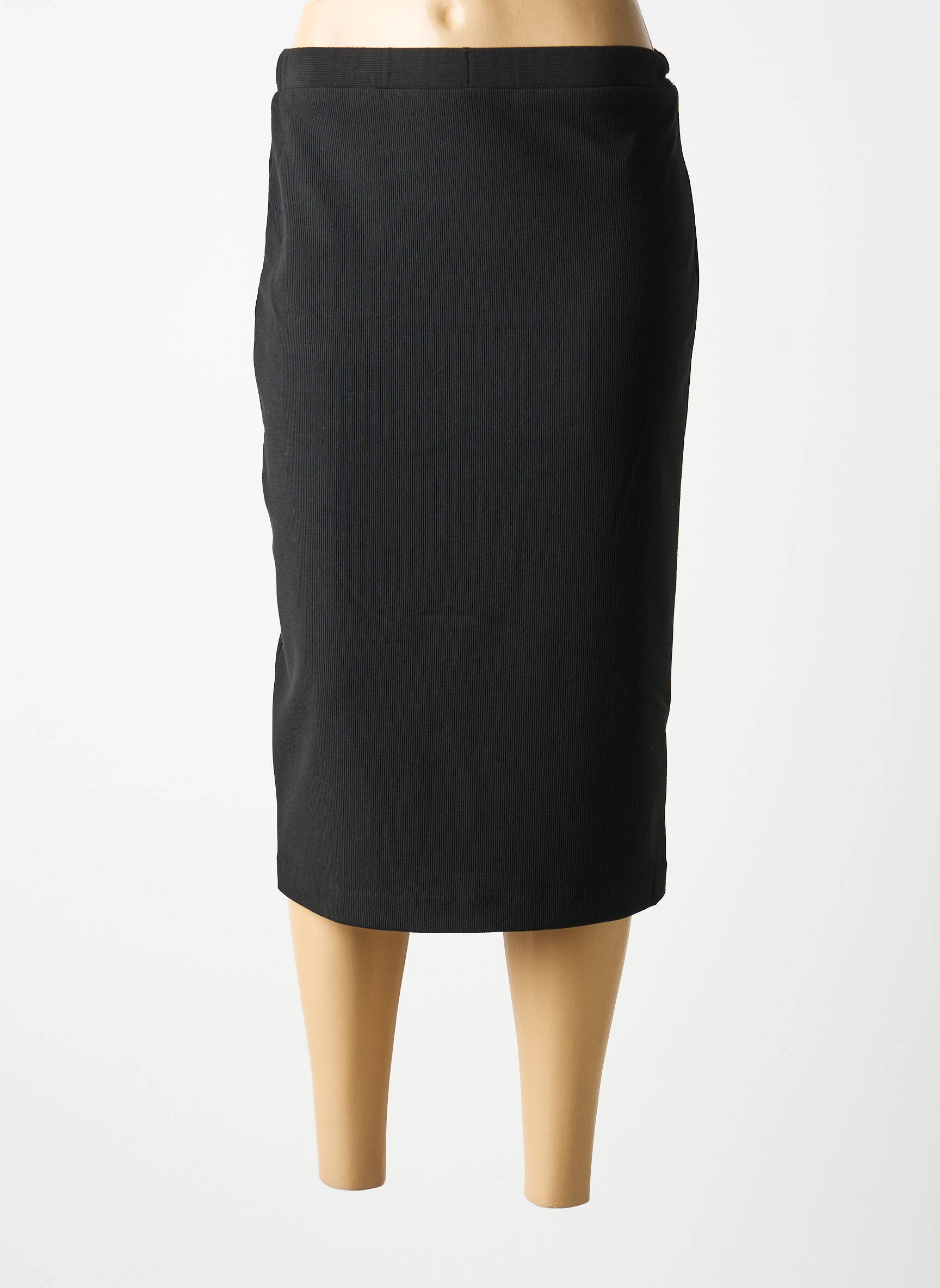 Jupe mi-longue stretch noir GUY DUBOUIS femme