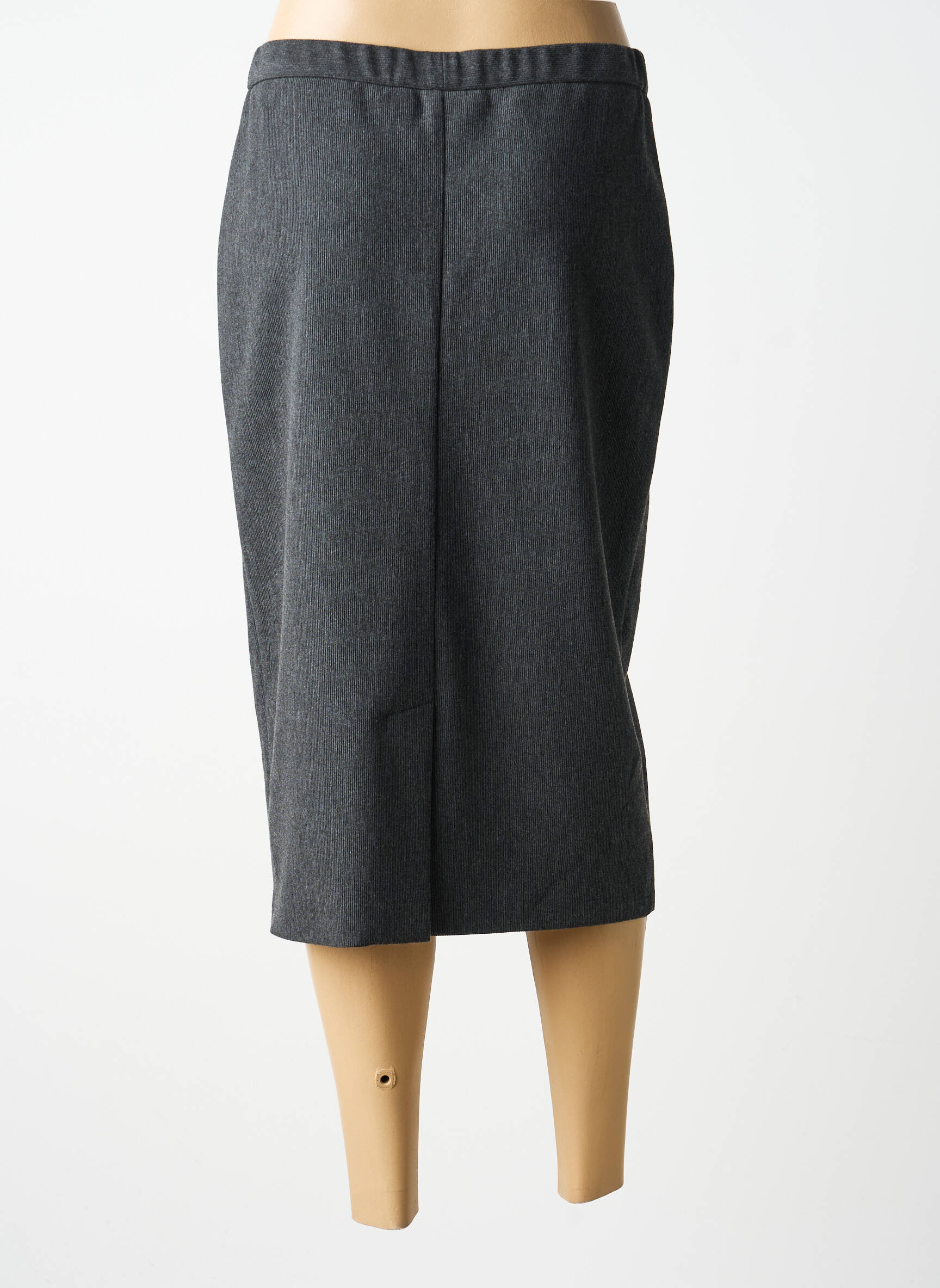 Jupe mi-longue stretch gris GUY DUBOUIS femme