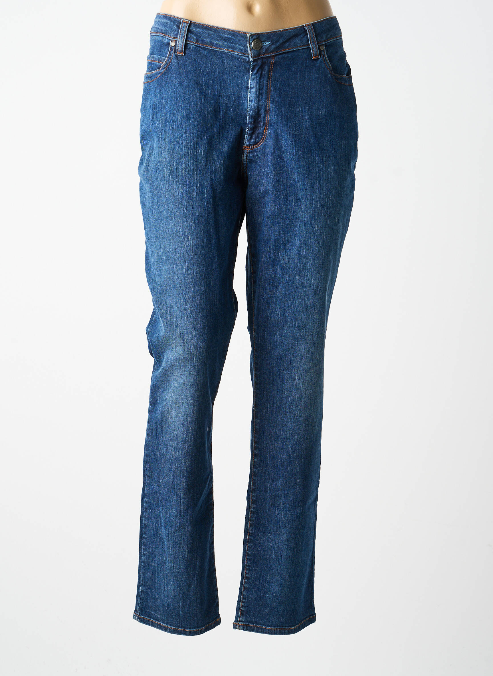 Jeans coupe droite stretch taille normale bleu MERI & ESCA femme