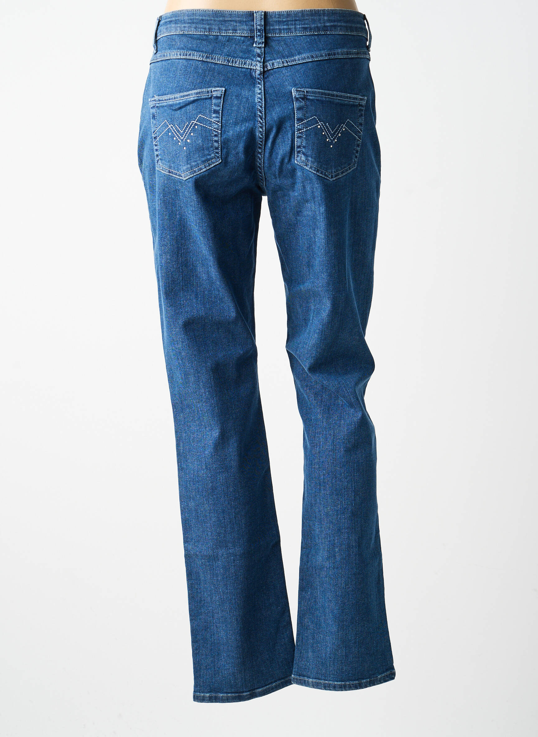Jeans coupe droite stretch taille normale bleu GUY DUBOUIS femme