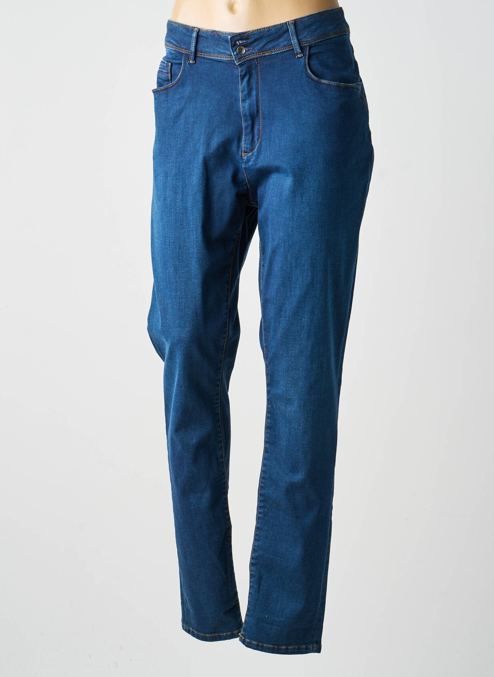 Jeans coupe droite stretch taille normale bleu MERI & ESCA femme