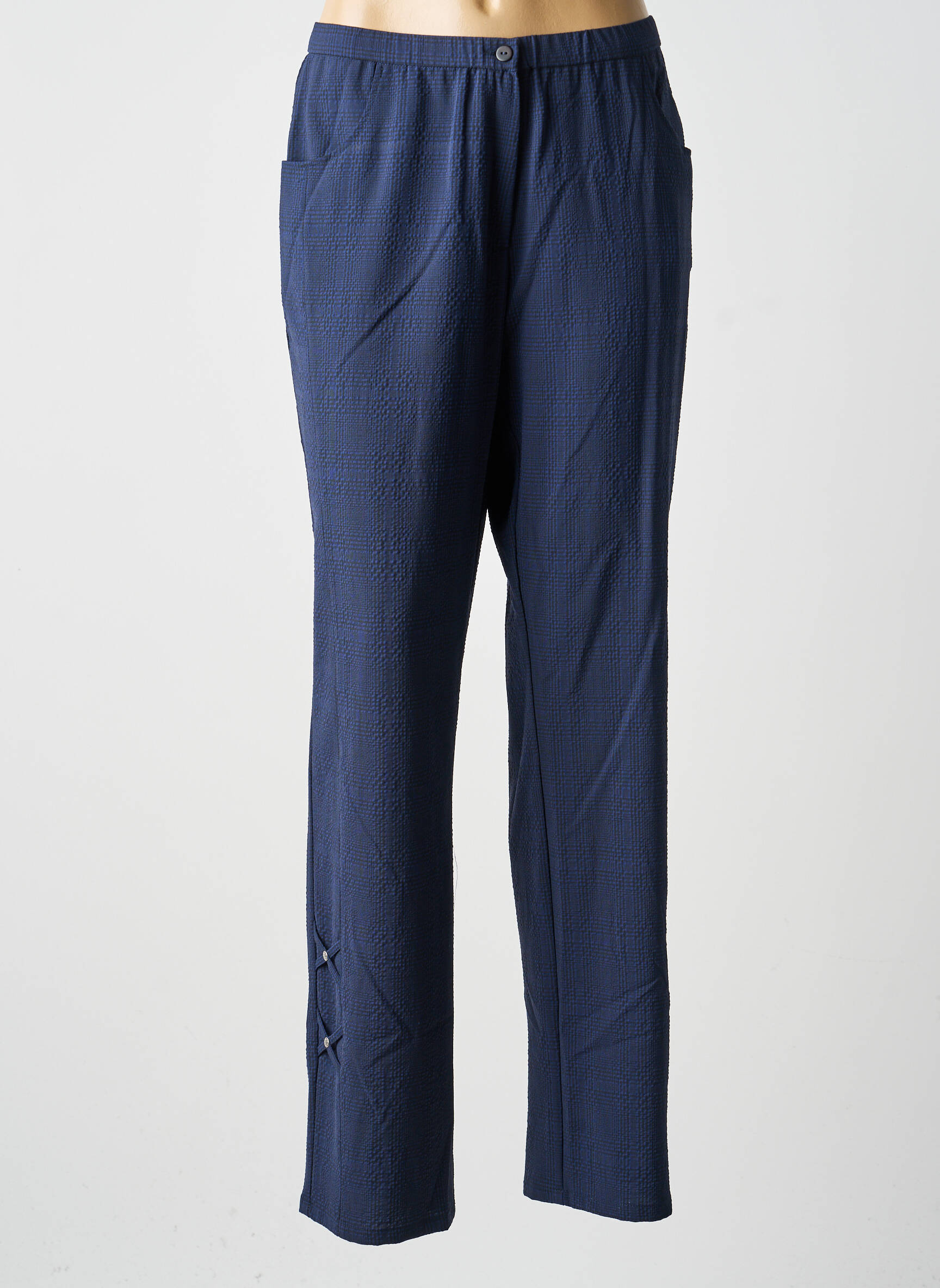 Pantalon droit stretch taille normale bleu FRANCE RIVOIRE femme