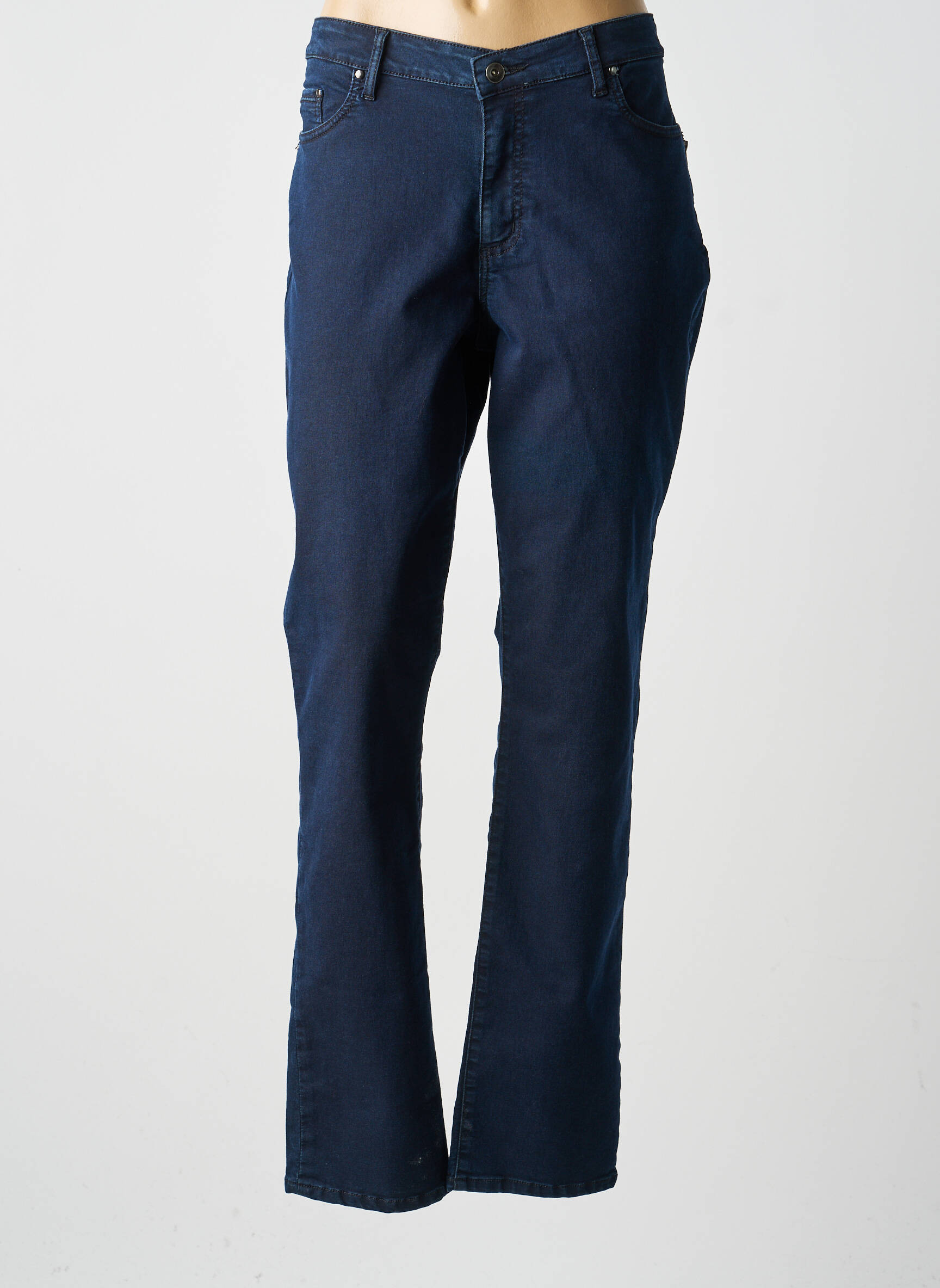 Jeans coupe droite stretch taille normale bleu MERI & ESCA femme