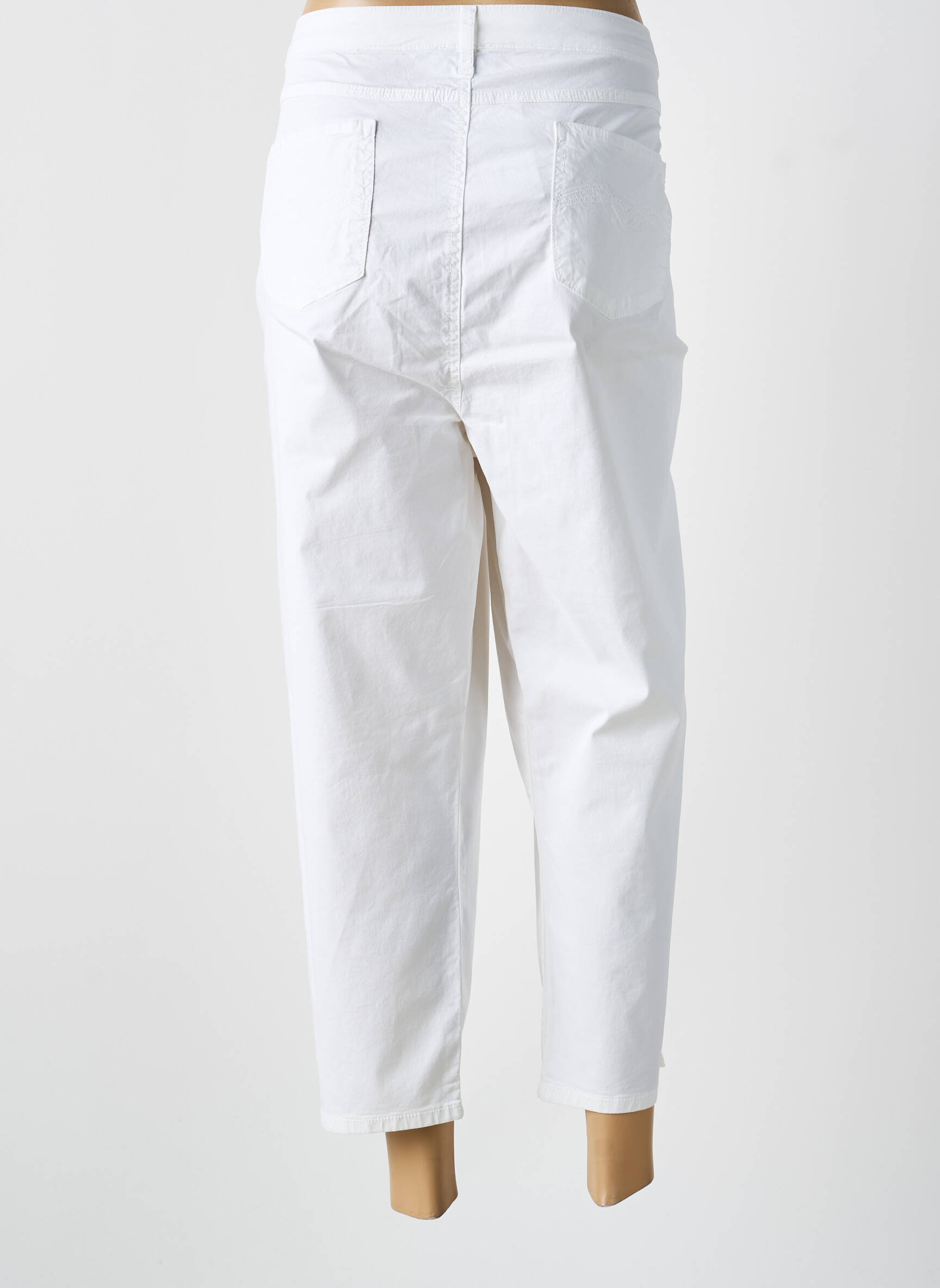 Pantacourt coupe droite taille normale blanc IMPULSION femme