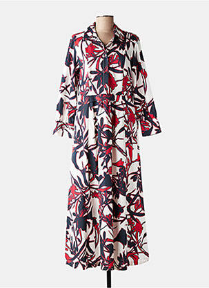 Robe longue imprimé fleurs manches 3/4 rouge MARIA BELLENTANI femme