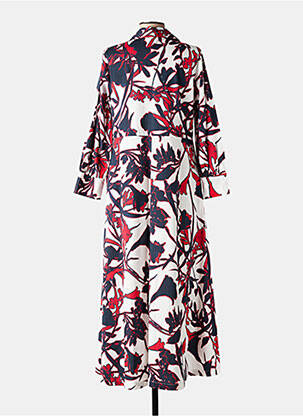 Robe longue imprimé fleurs manches 3/4 rouge MARIA BELLENTANI femme