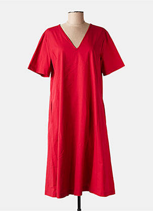 Robe mi-longue manches courtes manches courtes rouge MARIA BELLENTANI femme