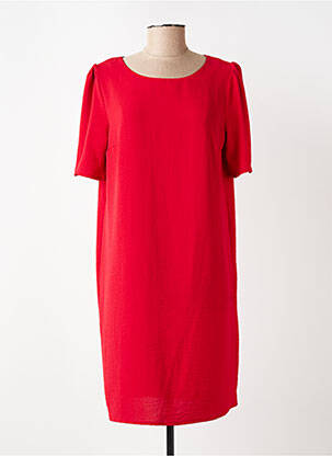 Robe courte manches courtes manches courtes rouge GEVANA femme