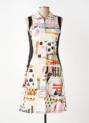 Robe courte sans manche sans manche beige DOLCEZZA femme