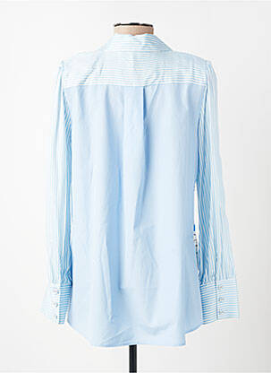 Chemisier coupe cintrée manches longues bleu LESLIE femme