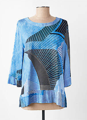 T-shirt manches 3/4 manches 3/4 bleu MARIA BELLENTANI femme