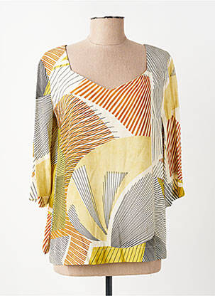 Blouse manches 3/4 manches 3/4 jaune MARIA BELLENTANI femme