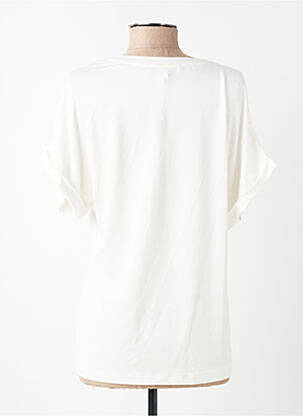 T-shirt sérigraphie avec strass manches courtes beige LESLIE femme