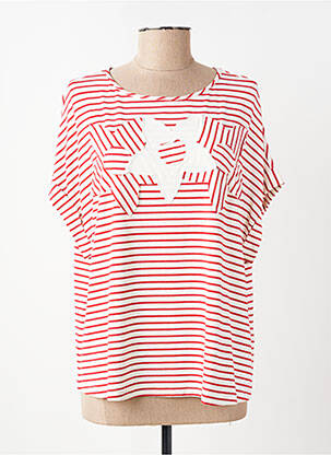 T-shirt coupe droite manches courtes rouge MARIA BELLENTANI femme