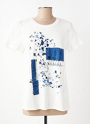T-shirt stretch manches courtes blanc ELEONORA AMADEI femme