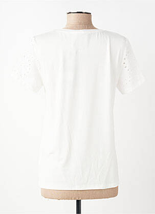 T-shirt stretch manches courtes blanc ELEONORA AMADEI femme