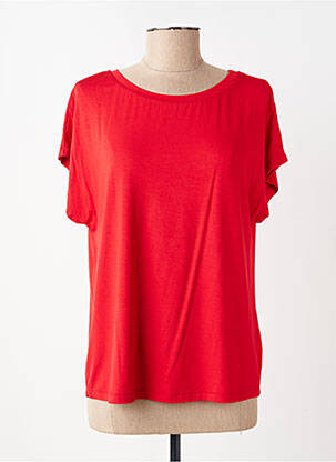 T-shirt coupe droite manches courtes rouge ELEONORA AMADEI femme