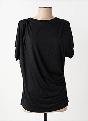T-shirt coupe droite manches courtes noir ELEONORA AMADEI femme