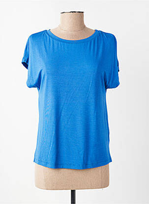T-shirt coupe droite manches courtes bleu ELEONORA AMADEI femme