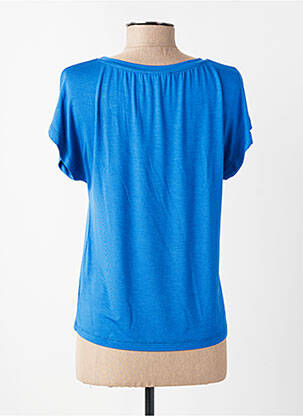 T-shirt coupe droite manches courtes bleu ELEONORA AMADEI femme