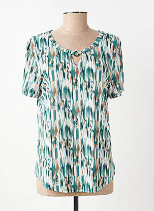 T-shirt stretch manches courtes vert GEVANA femme