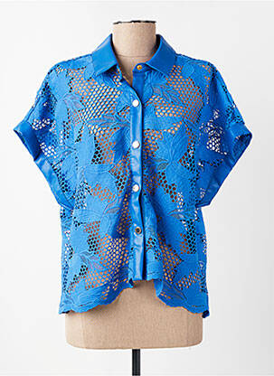 Chemisier manches courtes manches courtes bleu LOLA CASADEMUNT femme