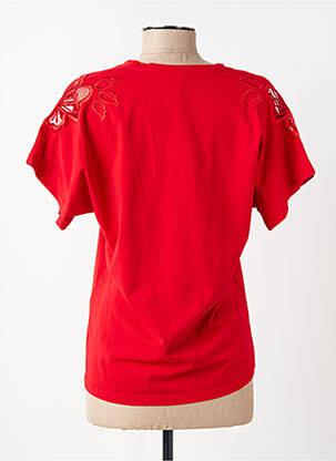 T-shirt col v manches courtes rouge MARIA BELLENTANI femme