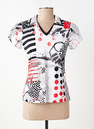 T-shirt imprimé fantaisie manches courtes blanc DOLCEZZA femme