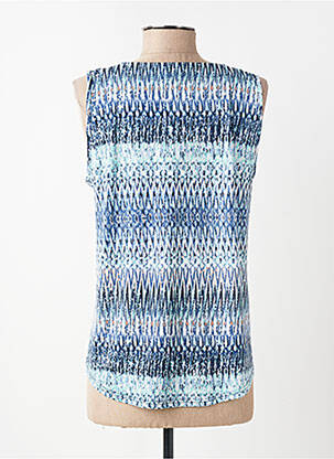 Top imprimé fantaisie sans manche bleu GEVANA femme