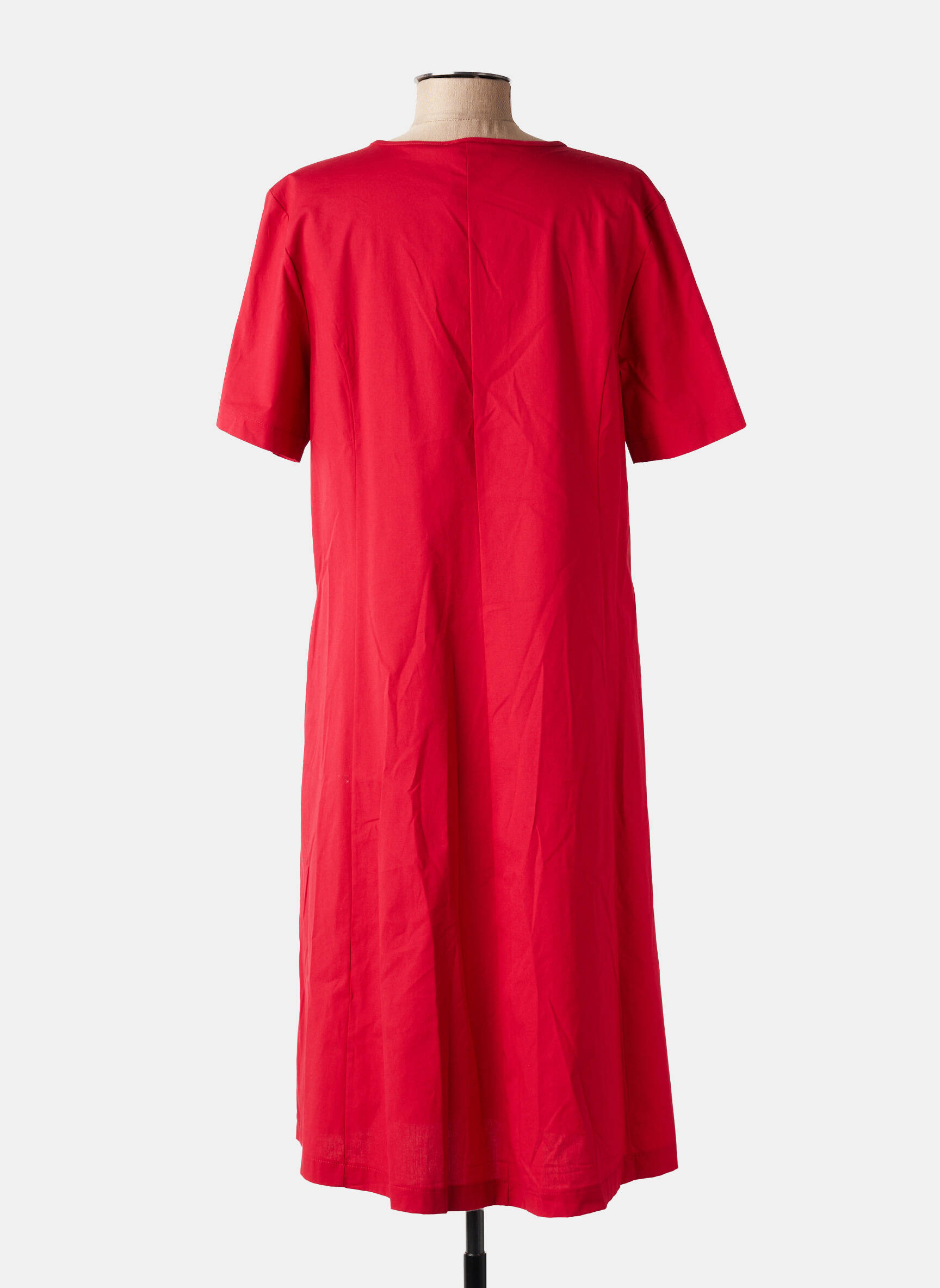 Robe mi-longue manches courtes manches courtes rouge MARIA BELLENTANI femme