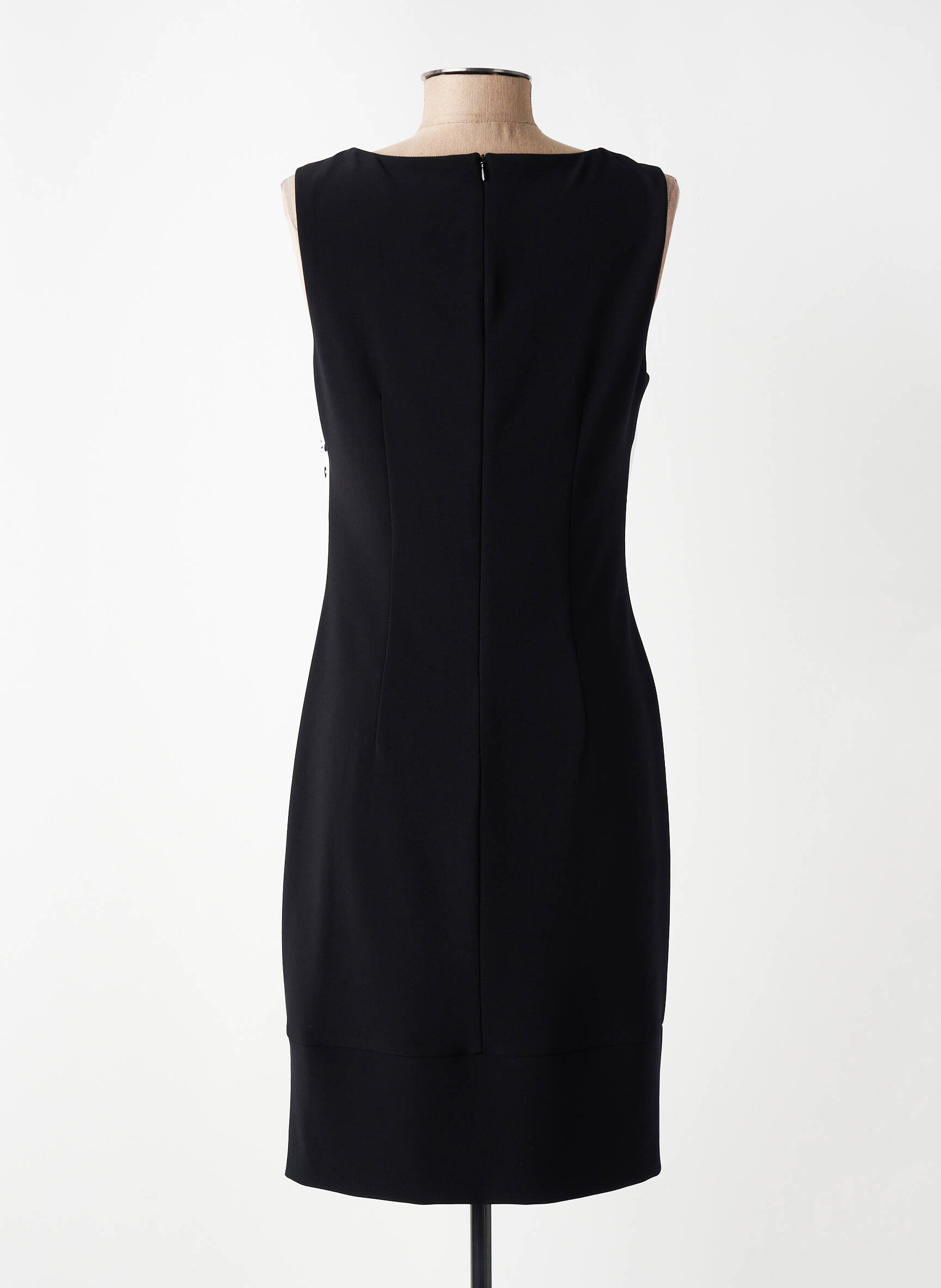 Robe mi-longue imprimé fleurs sans manche noir JOSEPH RIBKOFF femme