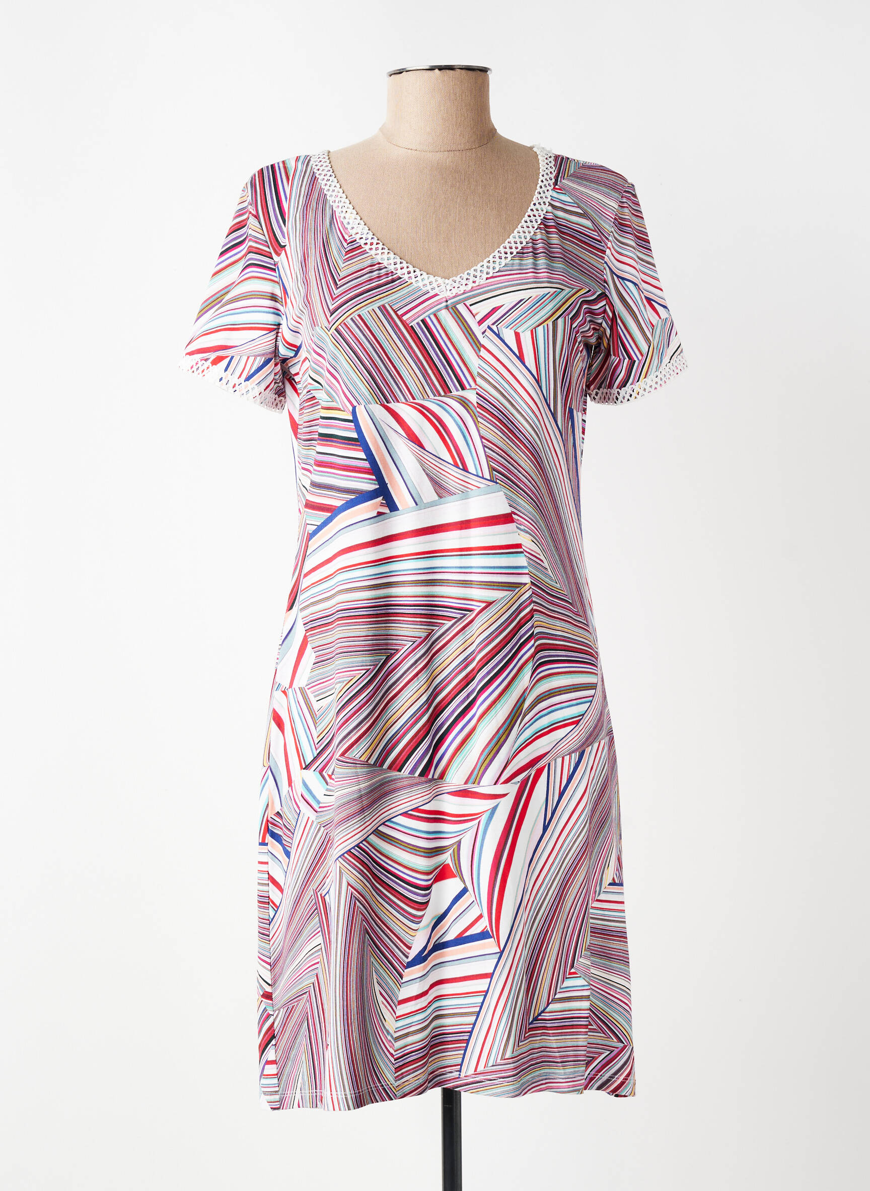 Robe courte manches courtes manches courtes rouge LO! LES FILLES femme