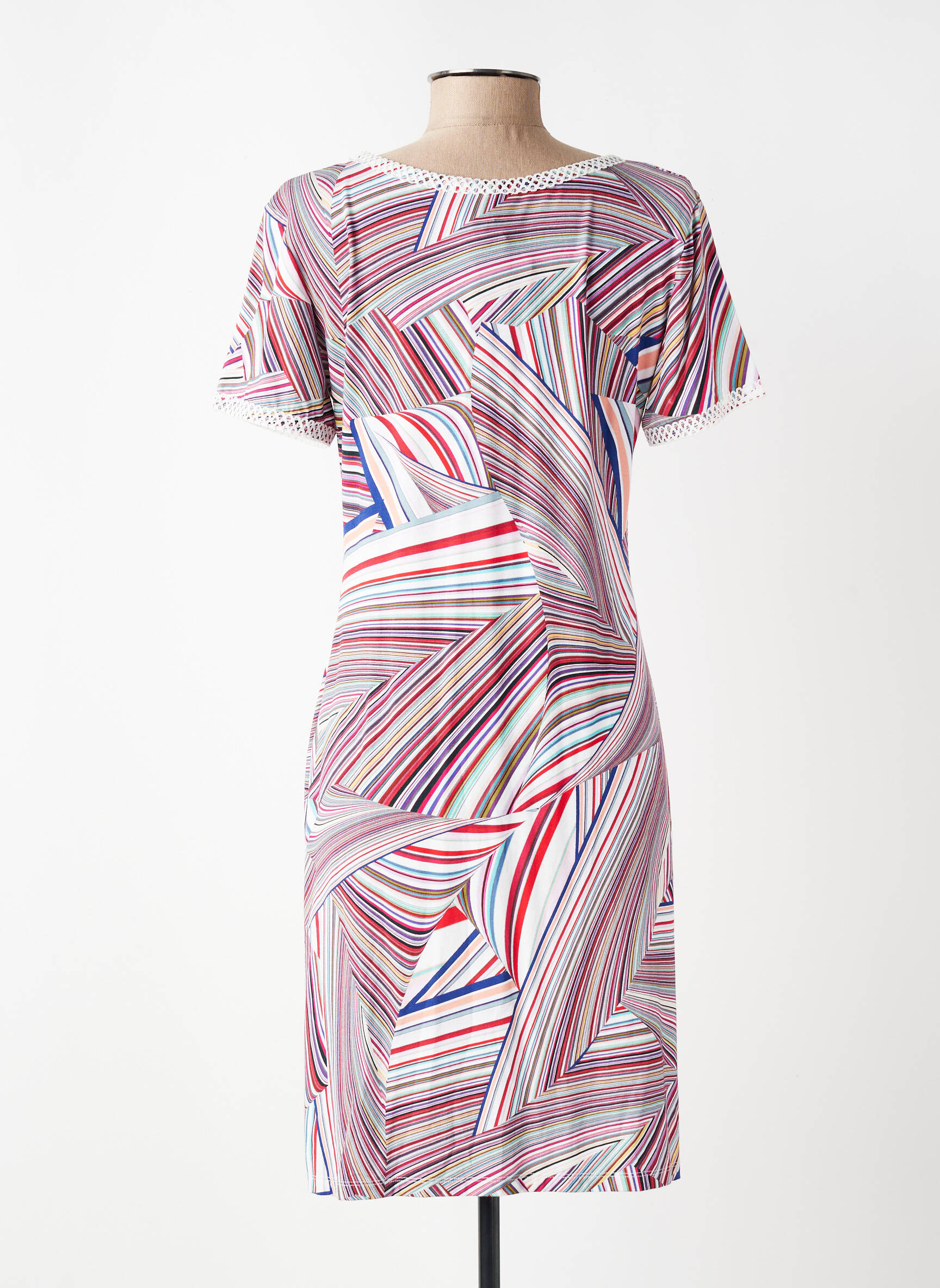 Robe courte manches courtes manches courtes rouge LO! LES FILLES femme
