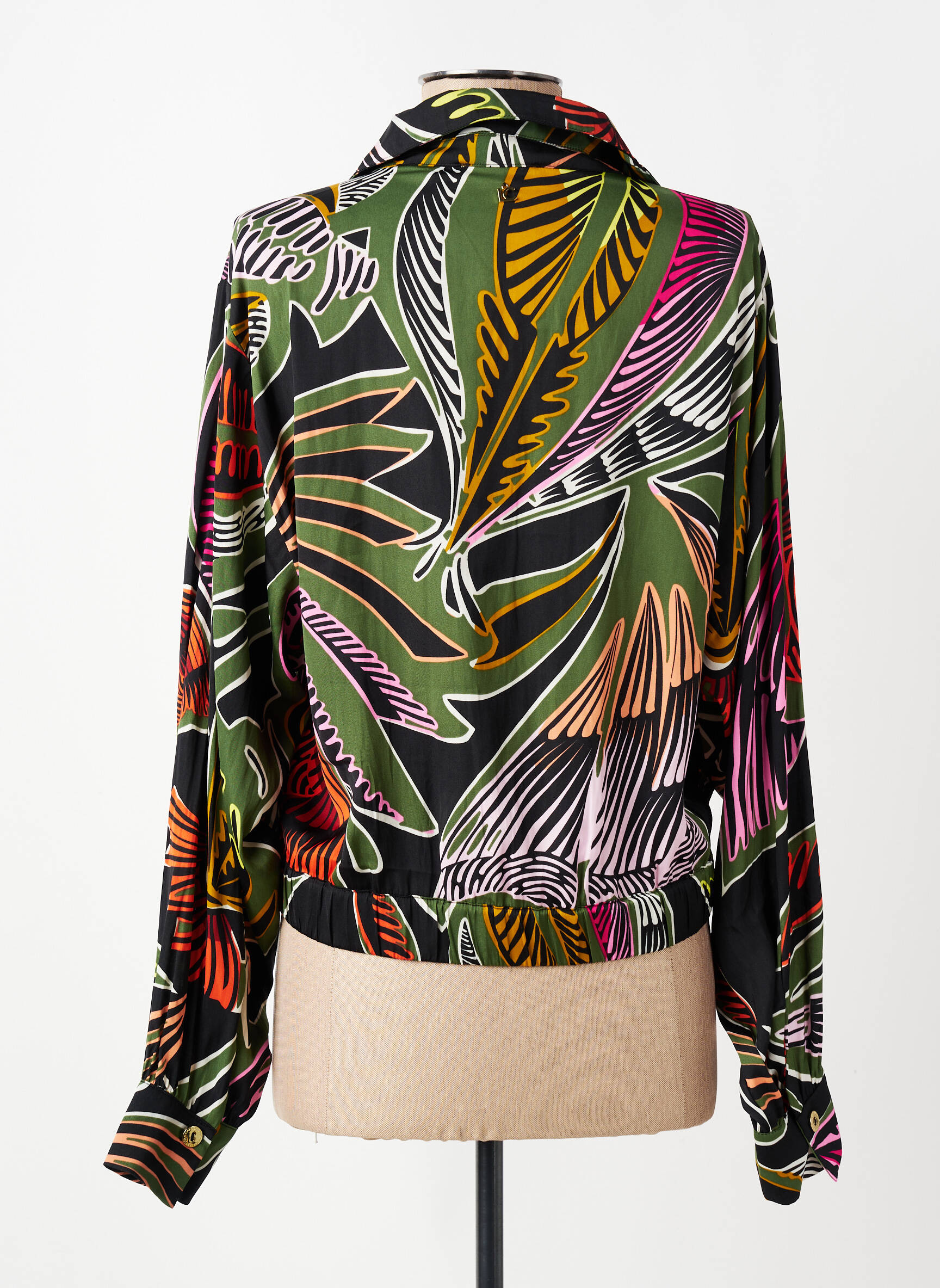 Blouson effet matière satinée noir LOLA CASADEMUNT femme