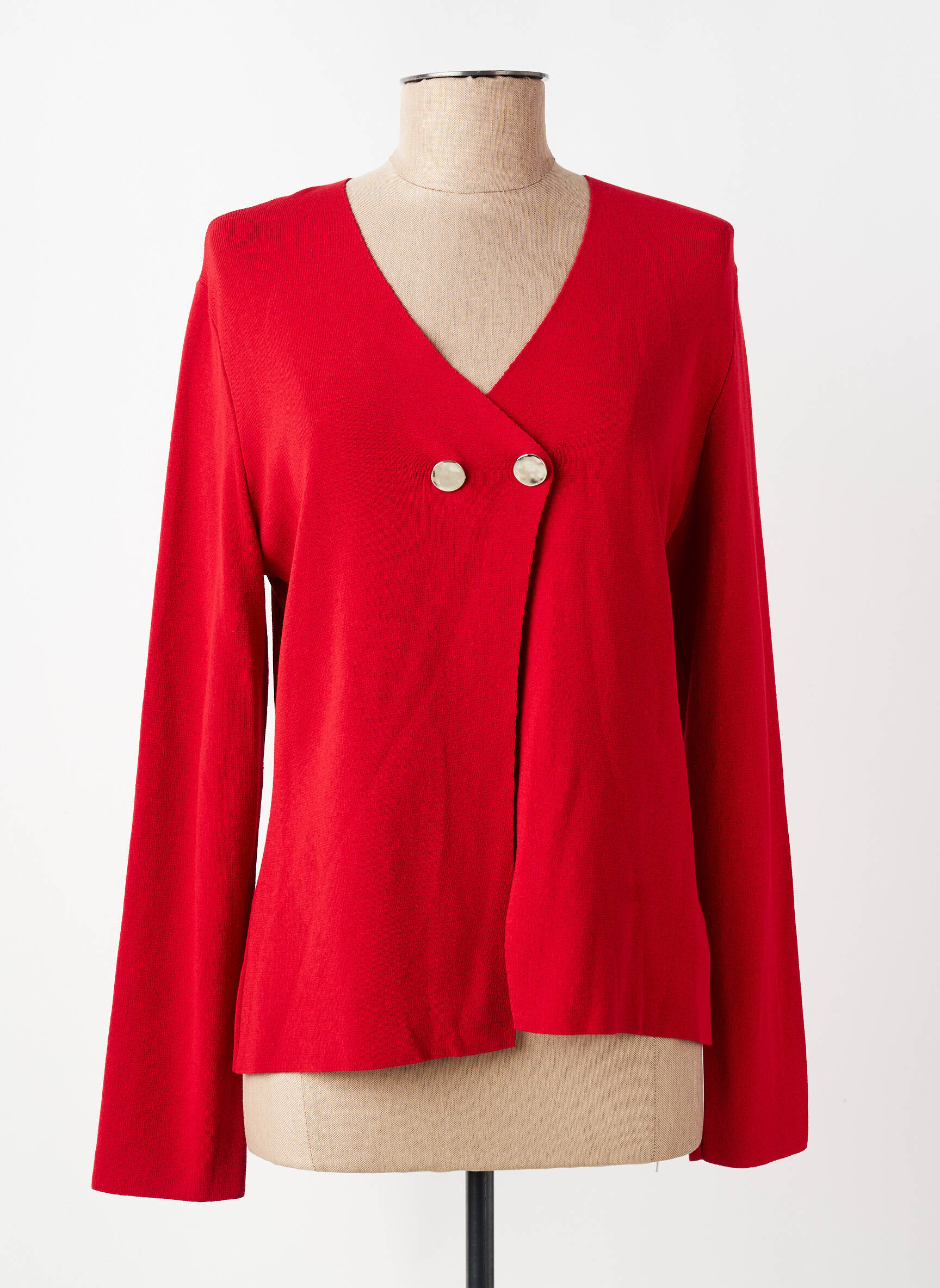 Gilet manches longues stretch rouge MARIA BELLENTANI femme