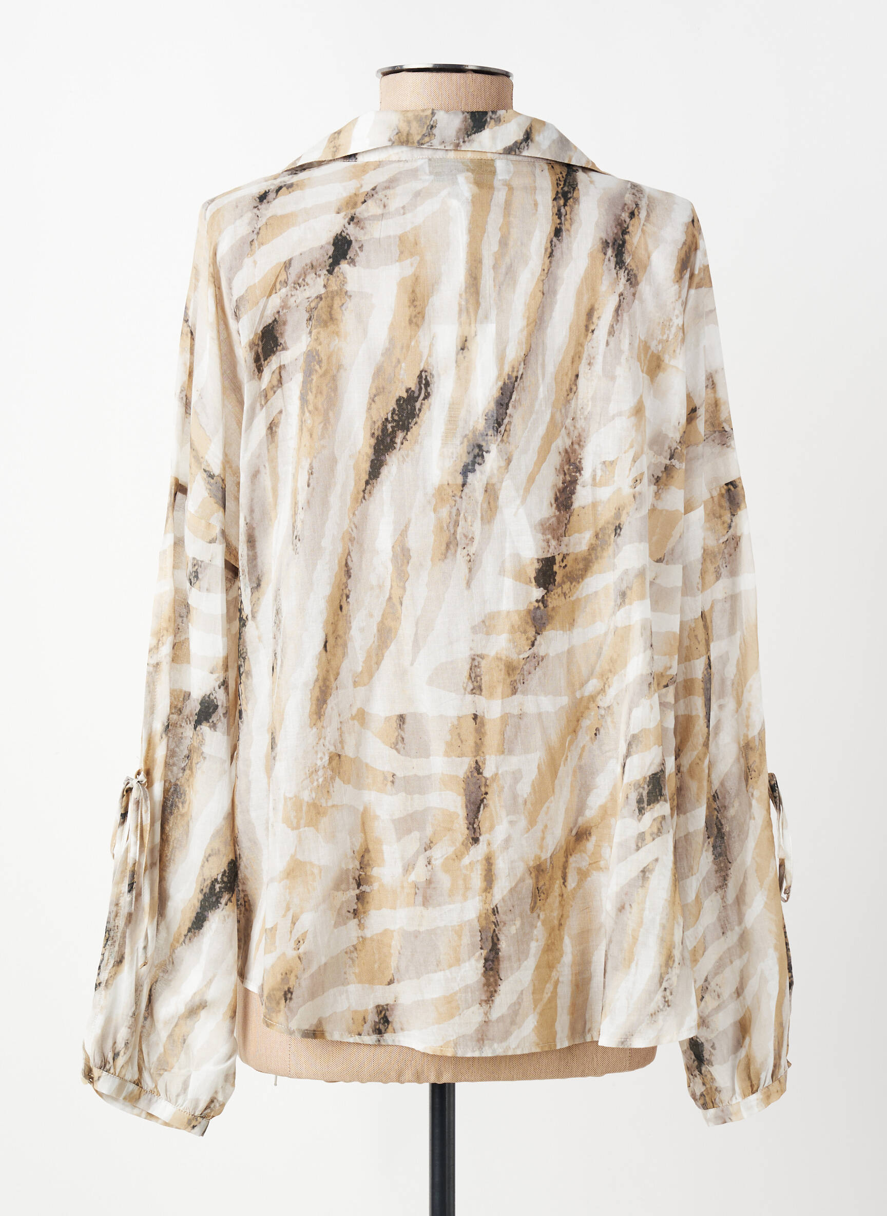 Blouse légère et transparente manches longues beige EVA KAYAN femme
