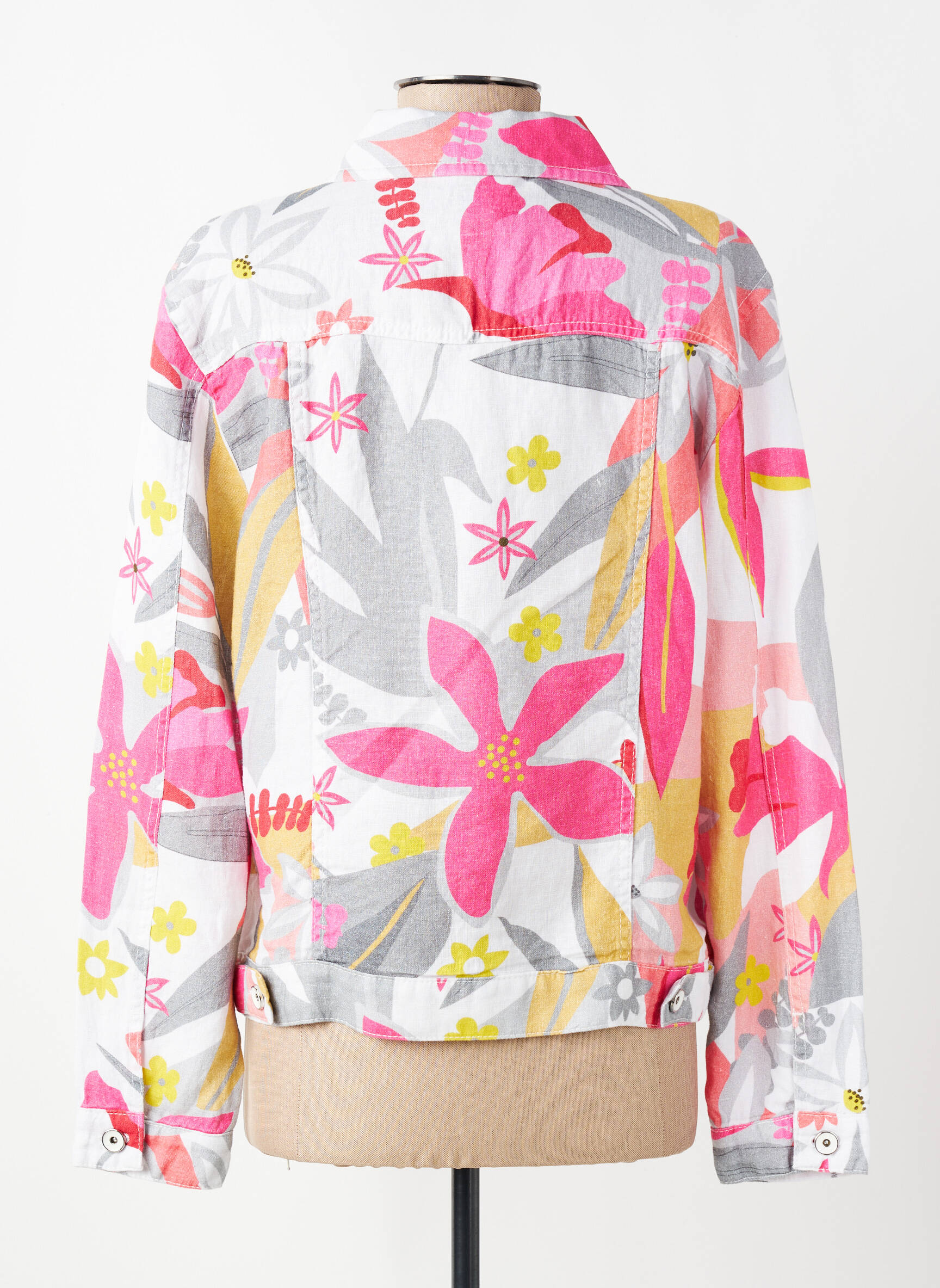 Veste casual poignets boutonnés avec fente blanc DOLCEZZA femme