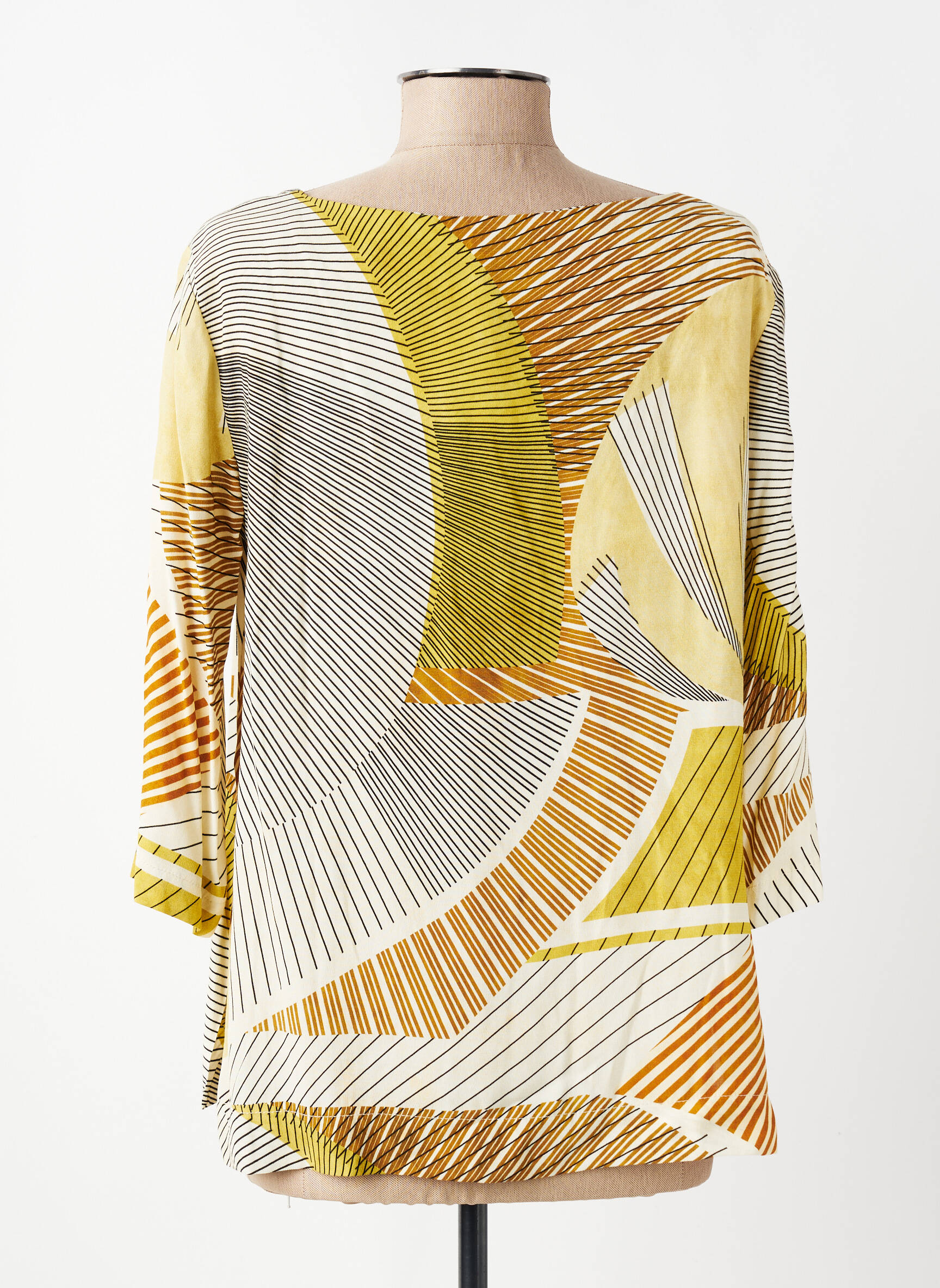 Blouse manches 3/4 manches 3/4 jaune MARIA BELLENTANI femme